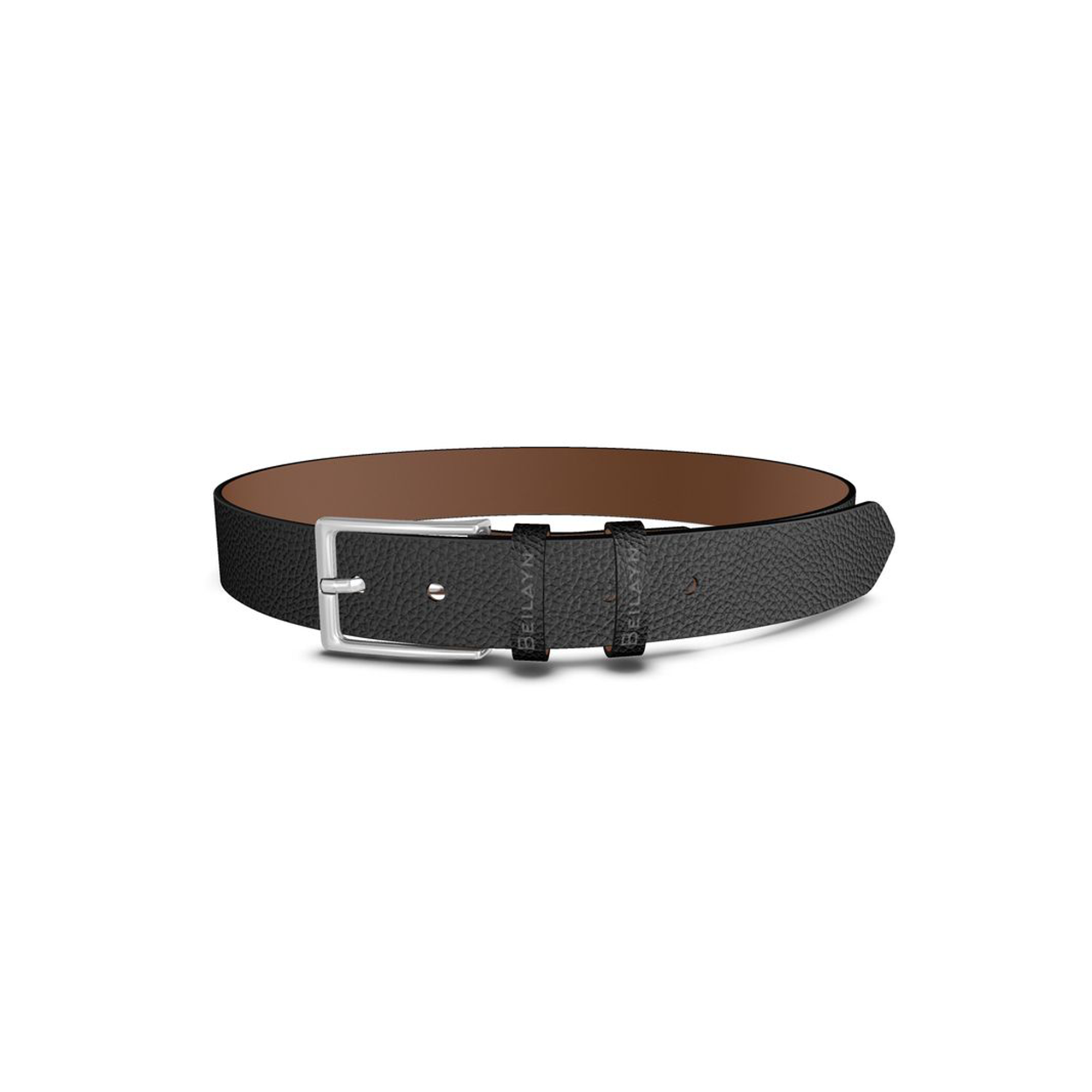 Leather belt with square strap