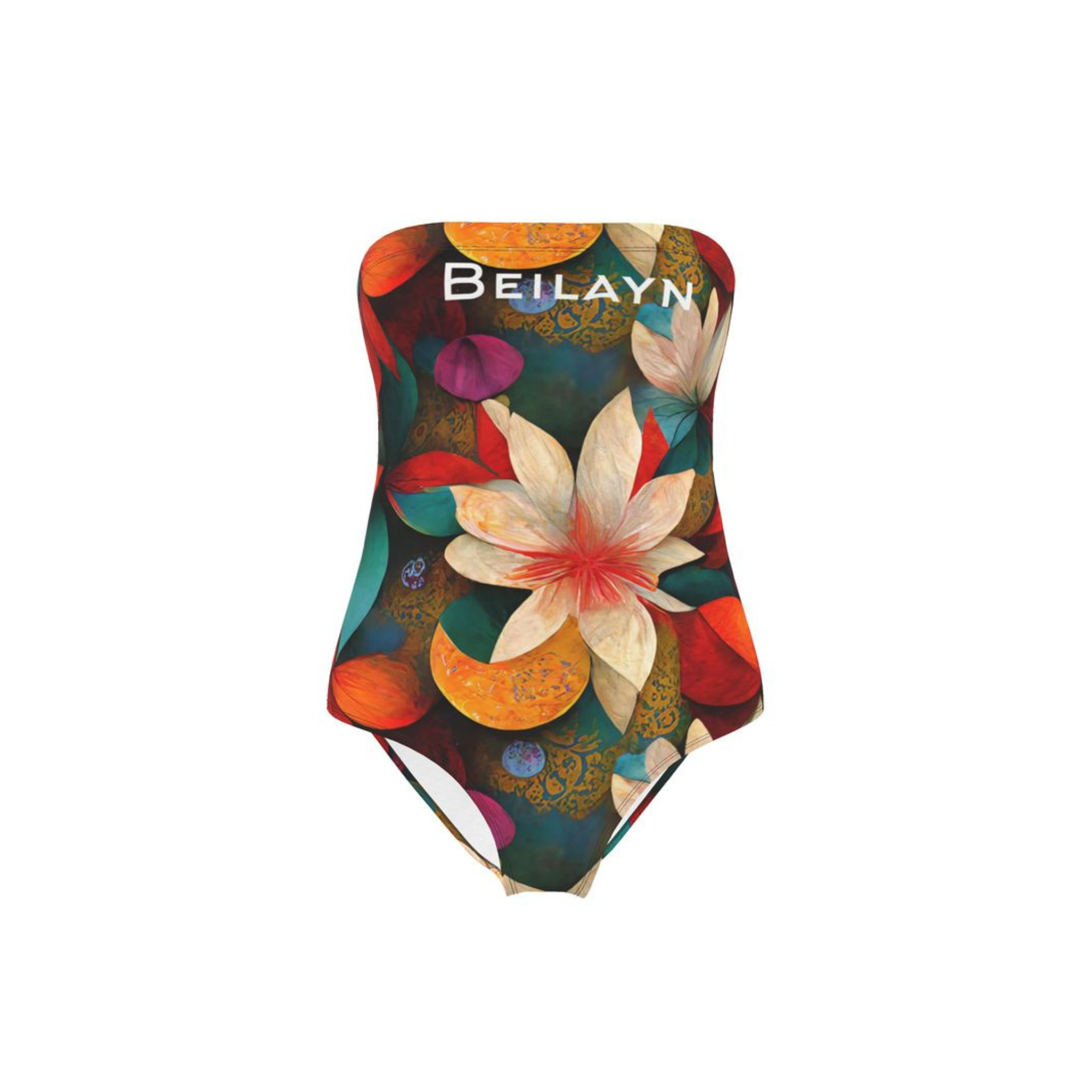 Beiflowers Bandeau-Badeanzug einteilig