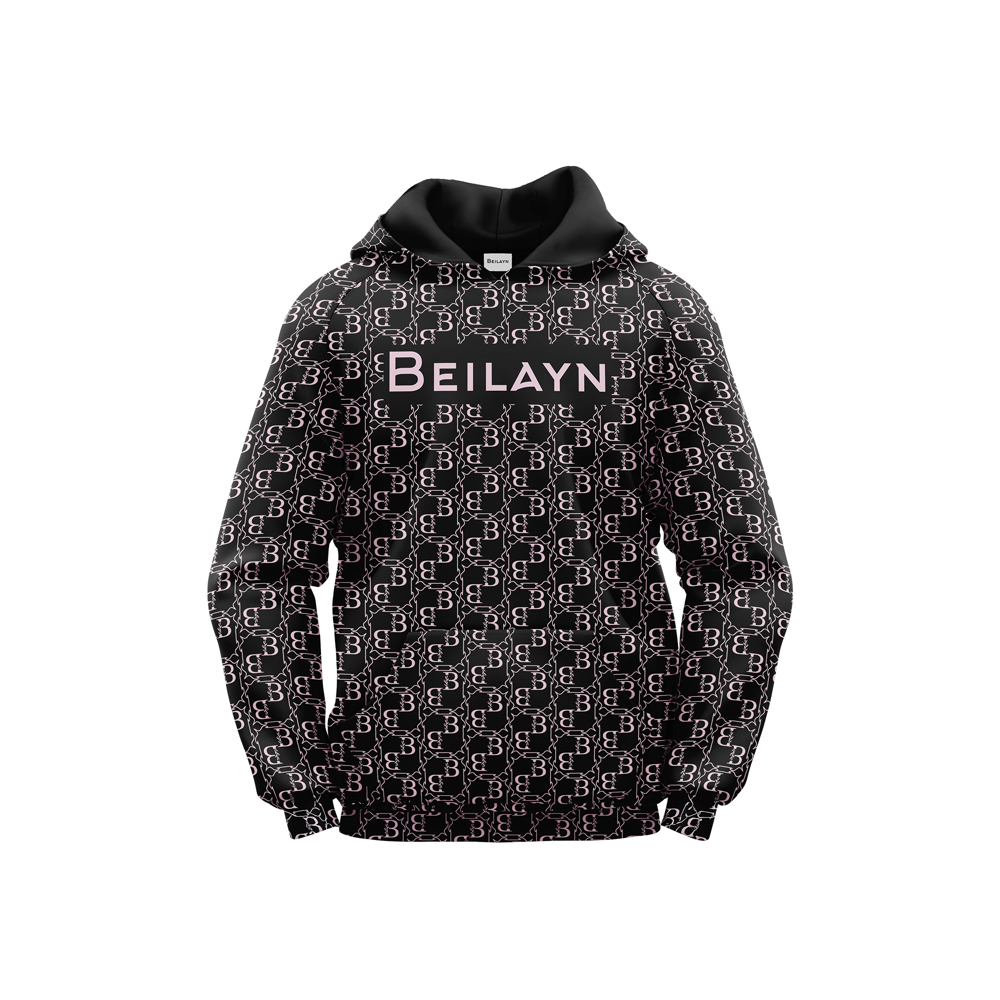 Sudadera con capucha de jersey de algodón con estampado de Monogram del logotipo de Beilayn