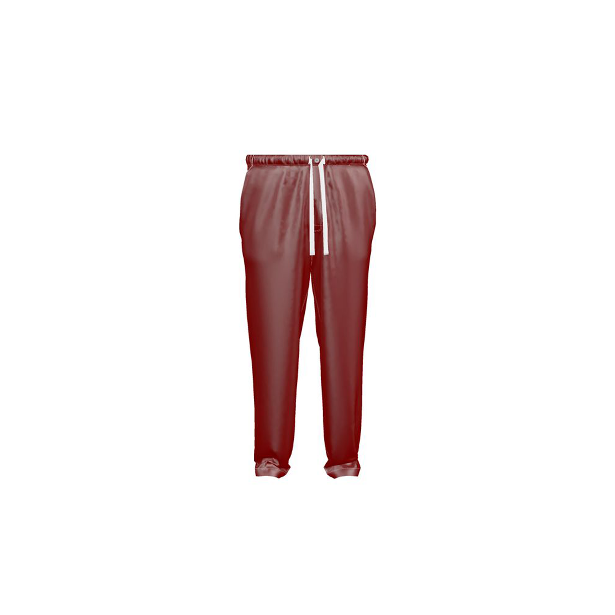 Red silk pajama trousers