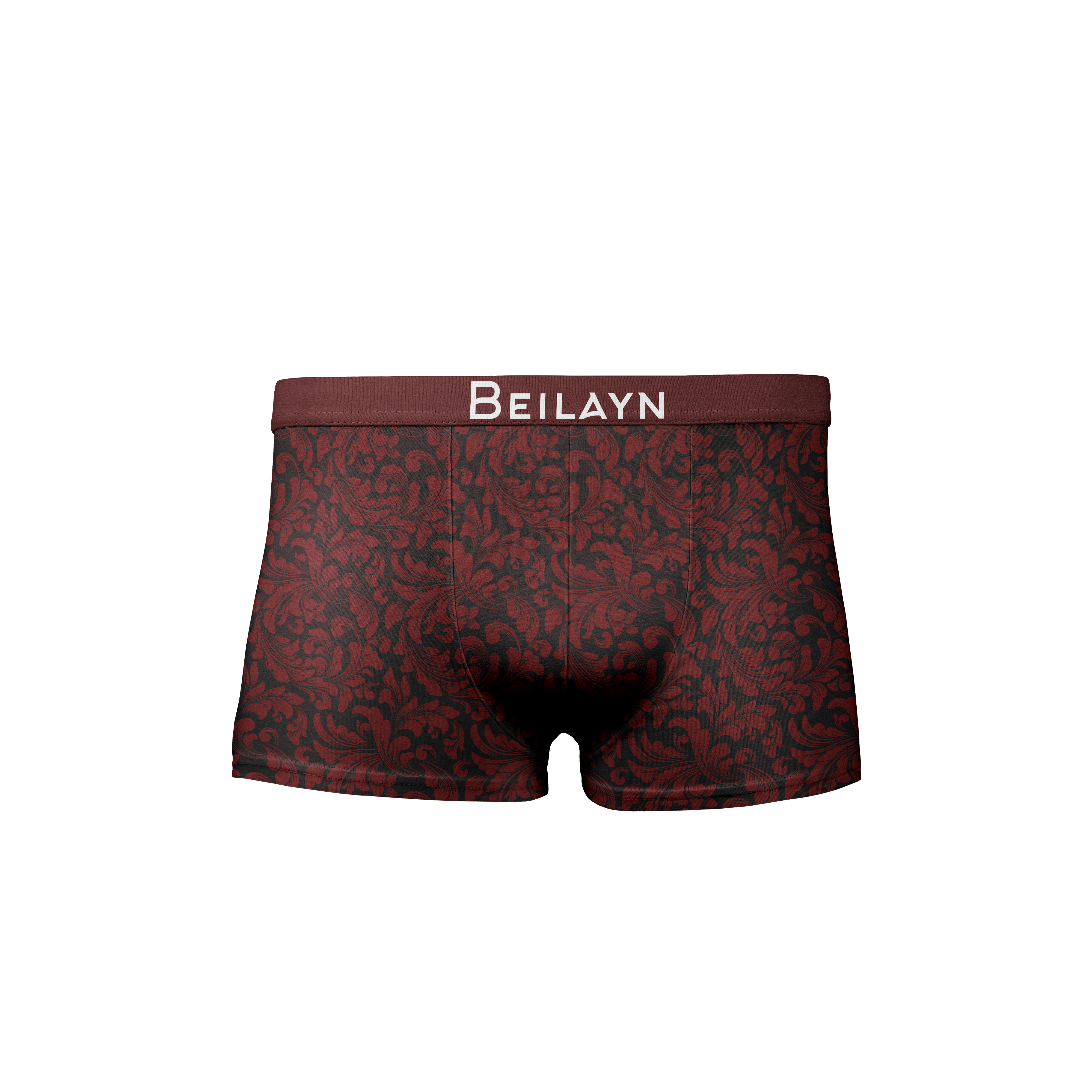 Ruby Baroque boxer with Beilayn logo