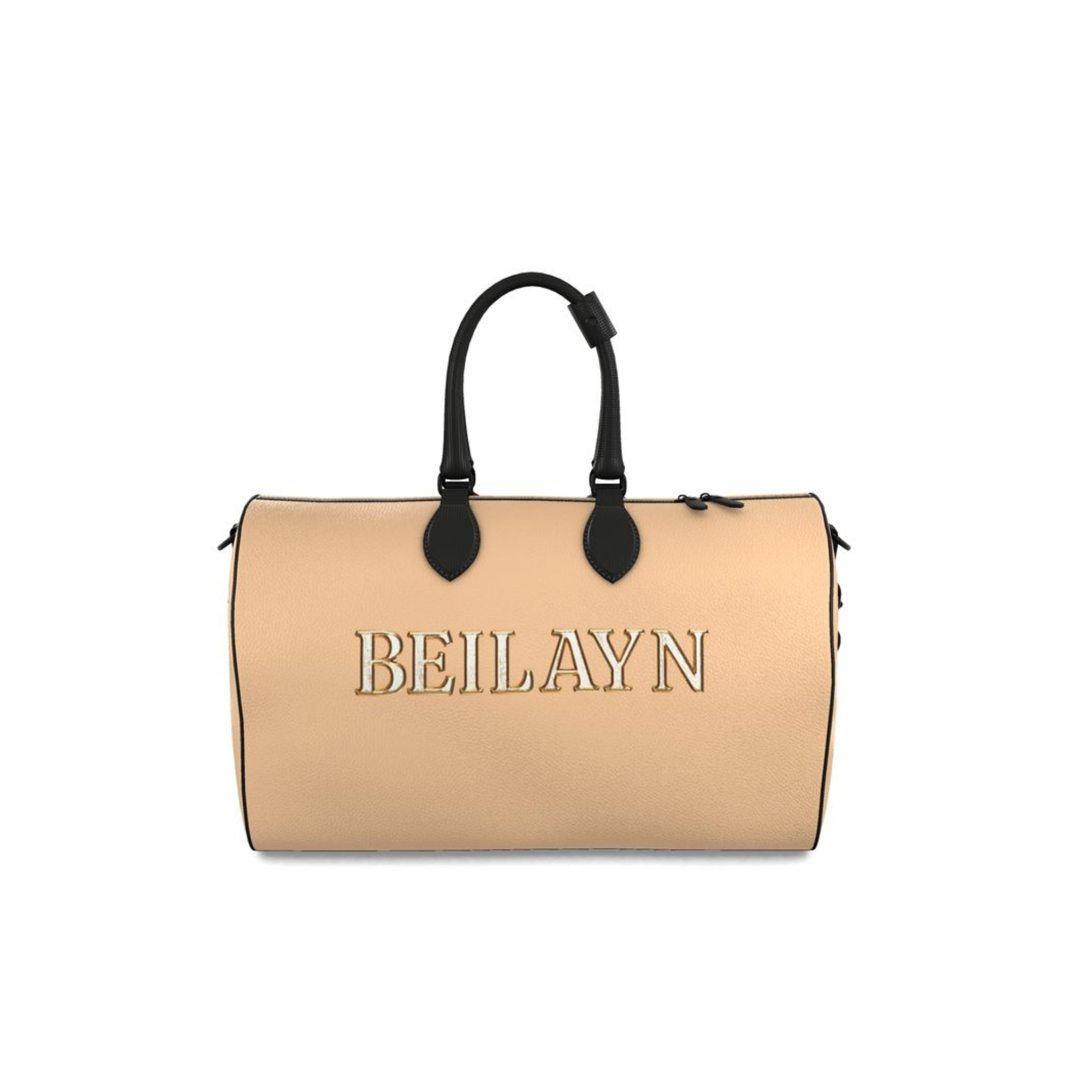 Draviana leather holdall with BeyGold print, large size