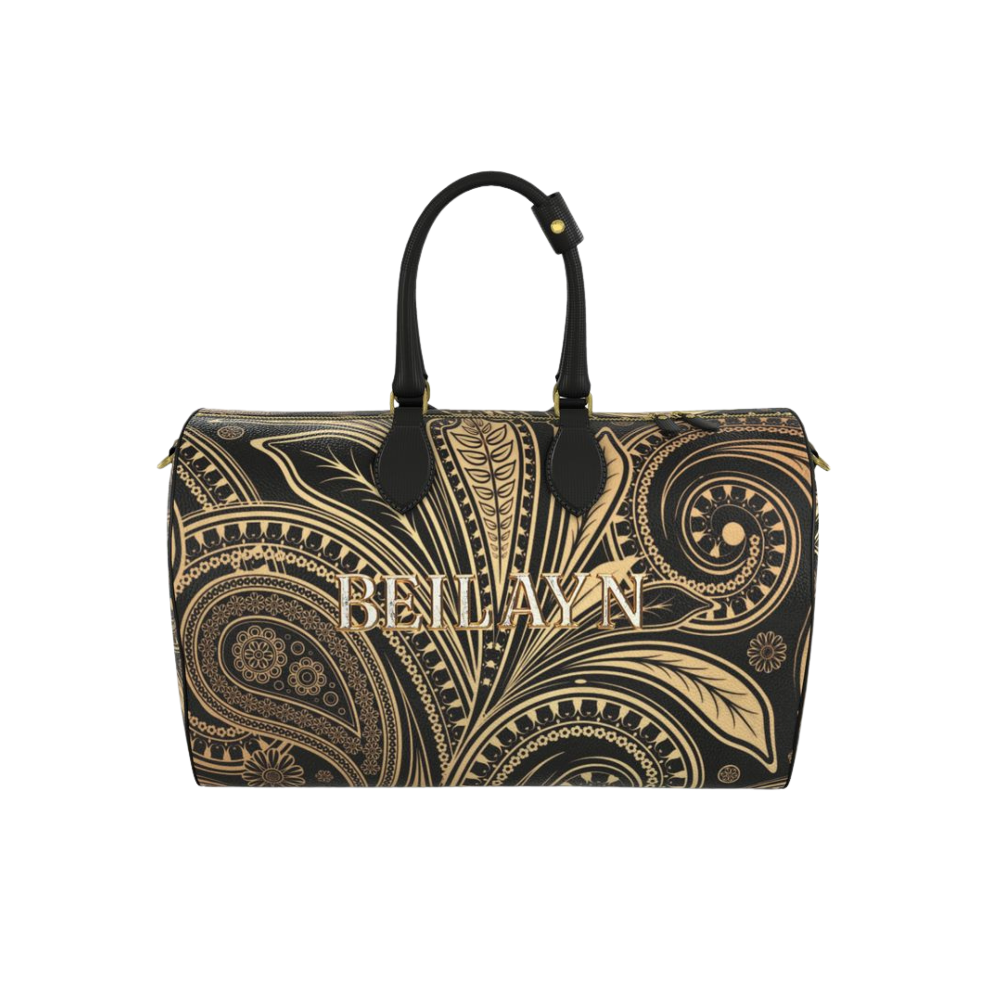 Draviana leather bag with GoldPury print, large size