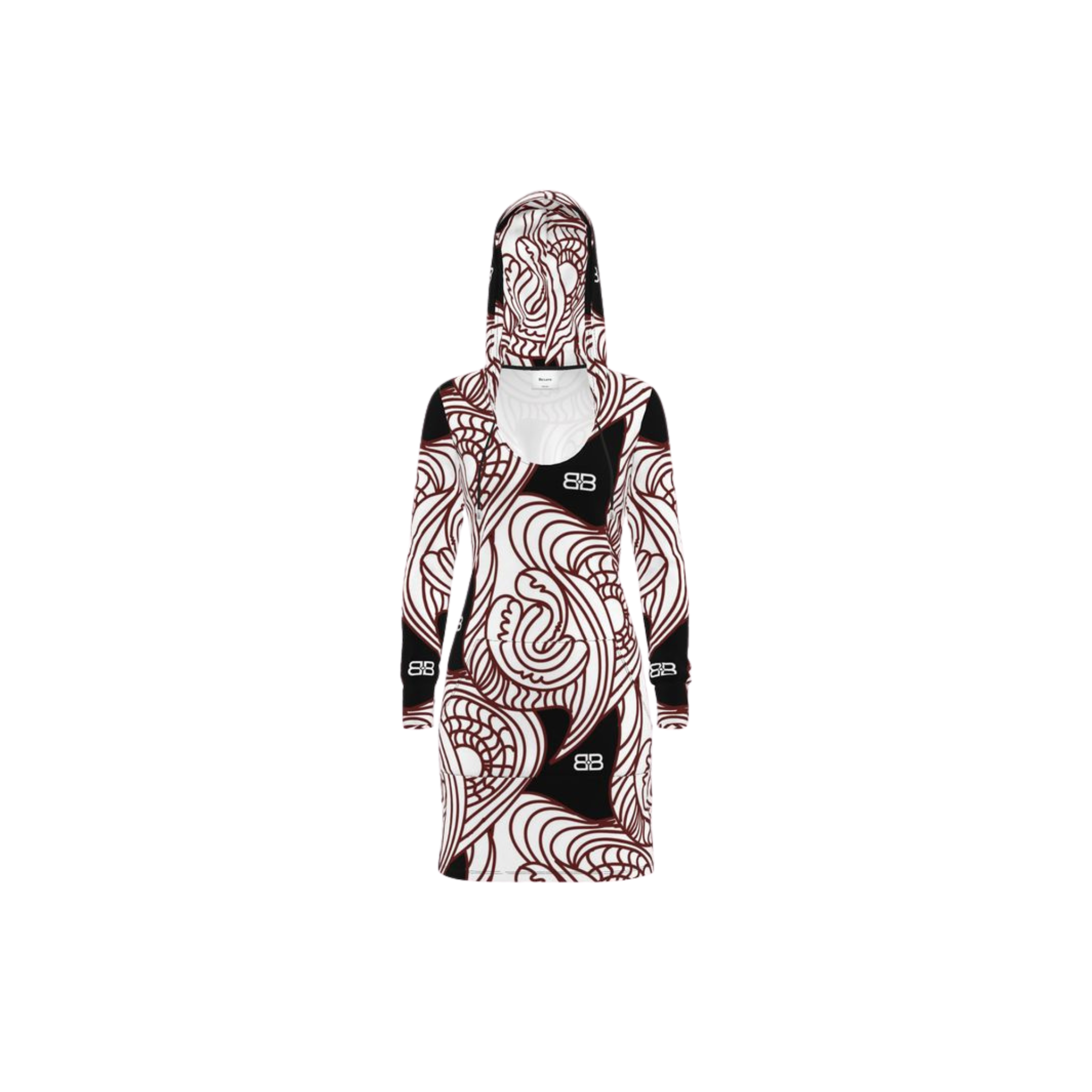 BB Etnick Print Cotton Jersey Hooded Dress