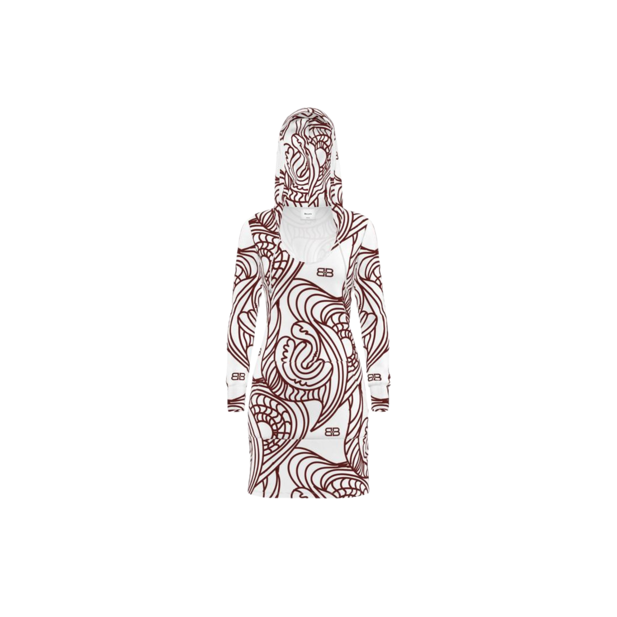 BB Etnick Print Katoenen Jersey Hooded Jurk