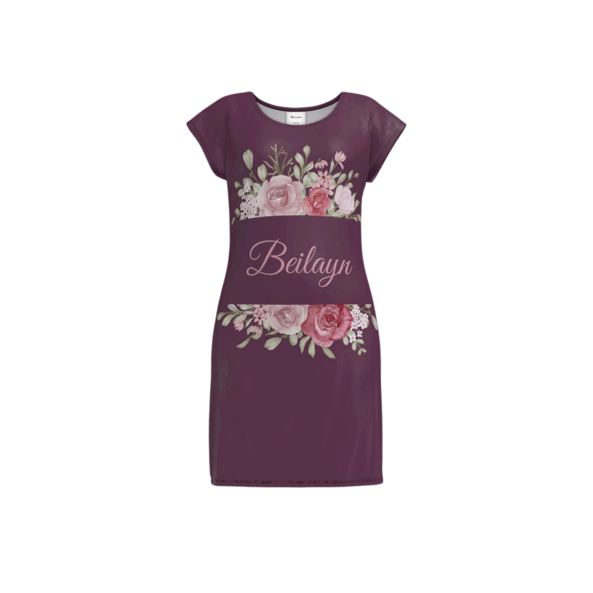 BeyPinkFlowers velvet dress