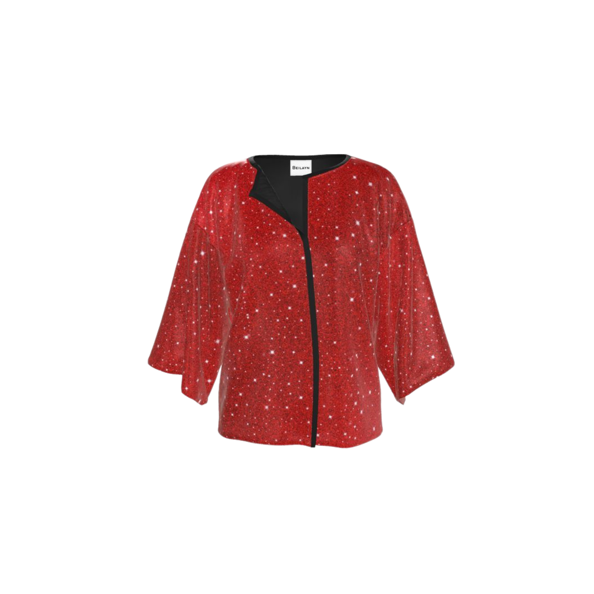 Sequin Print Silk Jacket