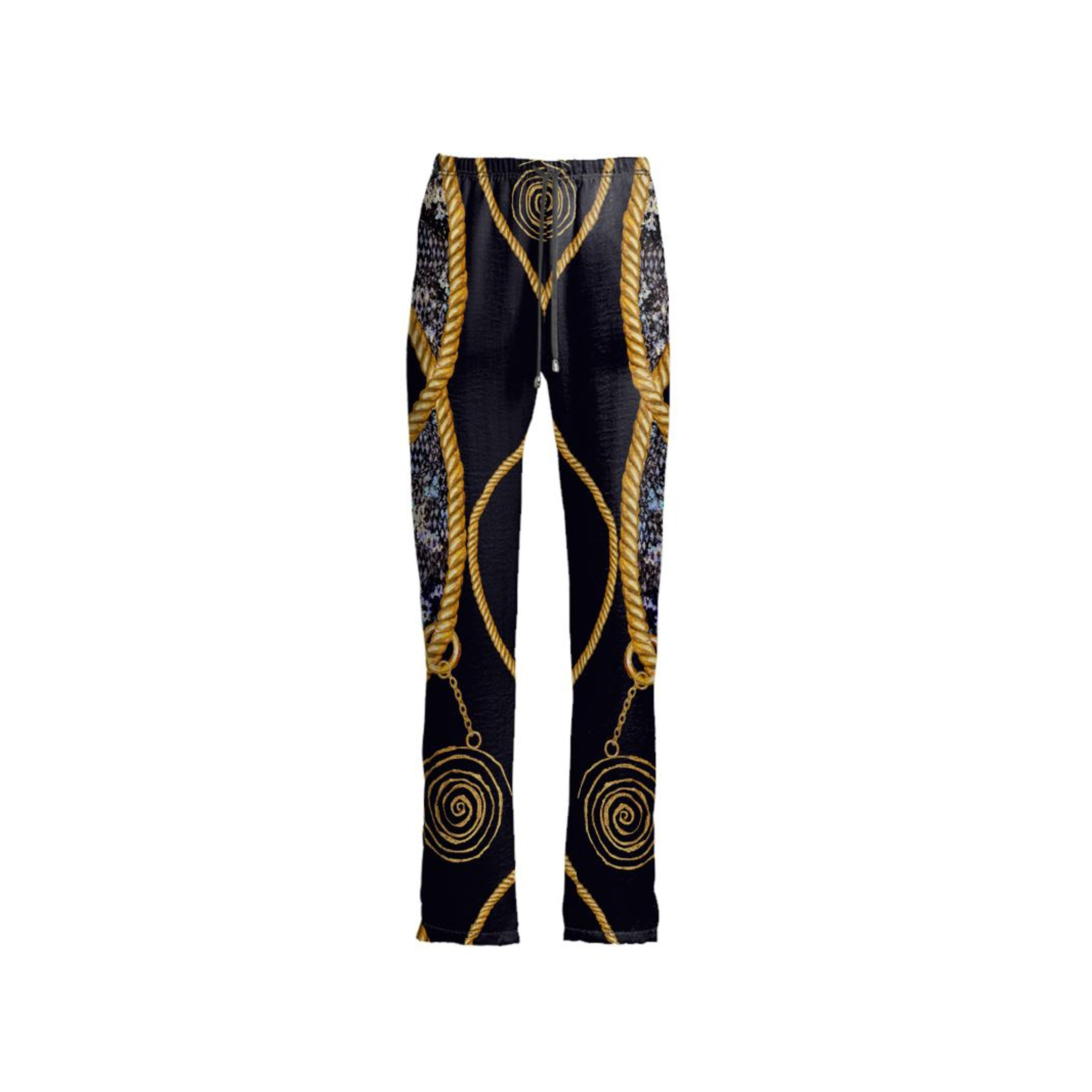 BlackVintage velvet satin trousers