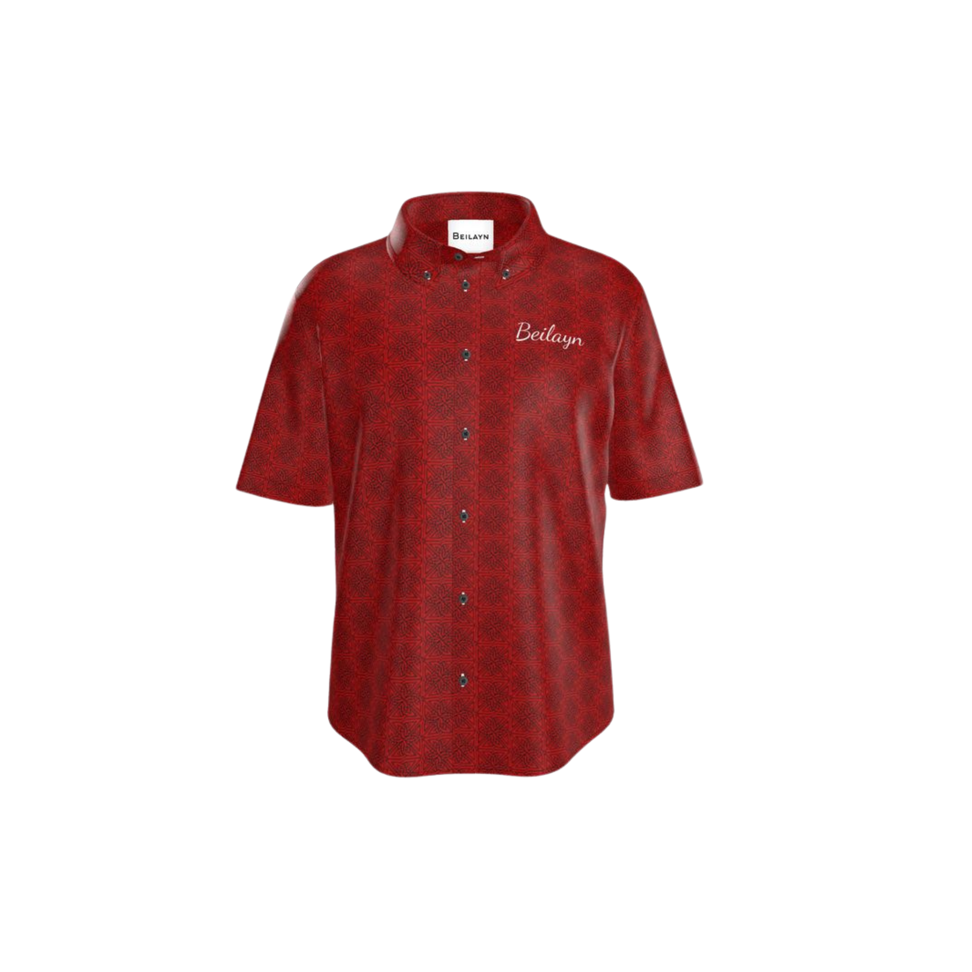 Camisa de seda con estampado Odissea con logotipo de Beilayn