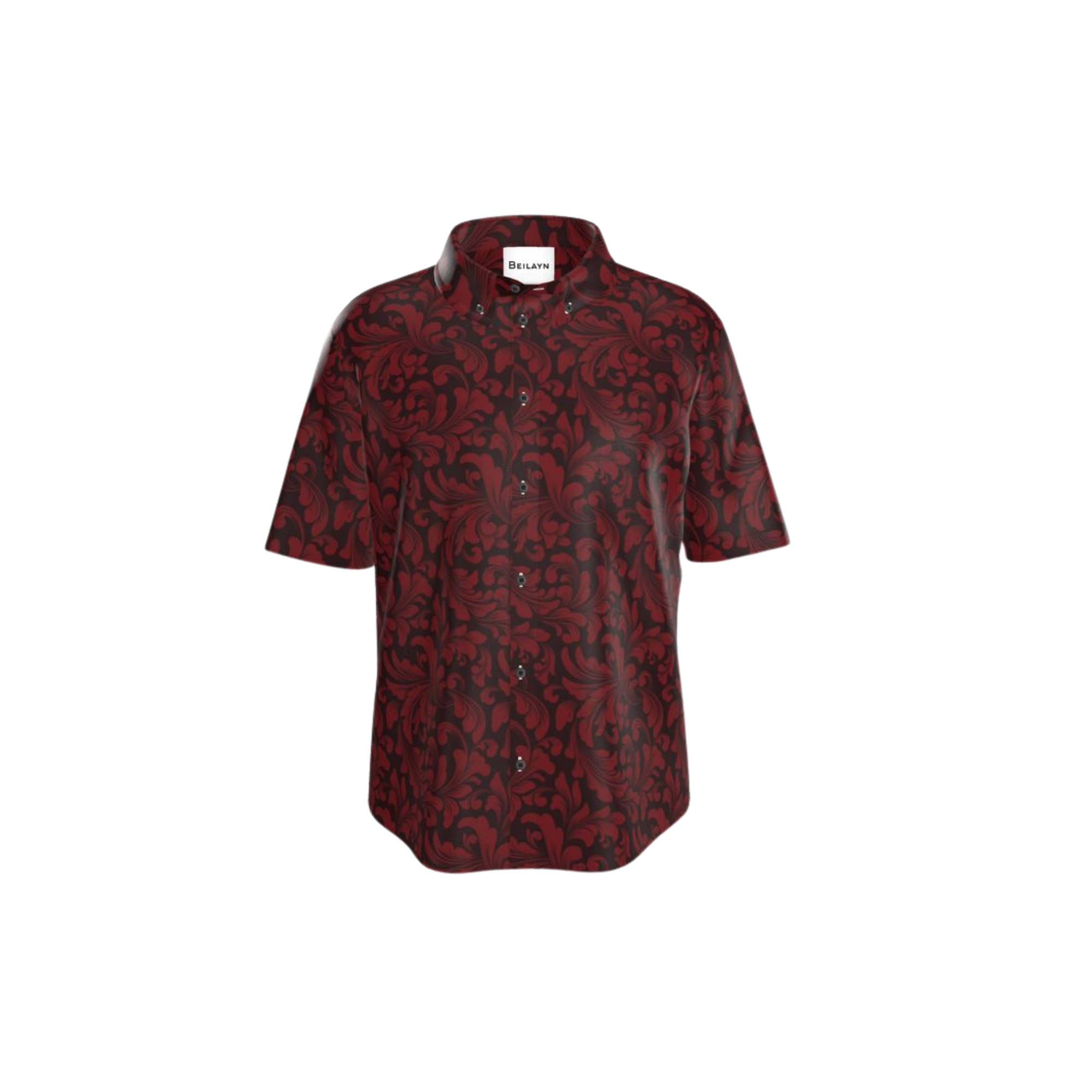 Seidenhemd mit Ruby Baroque-Print