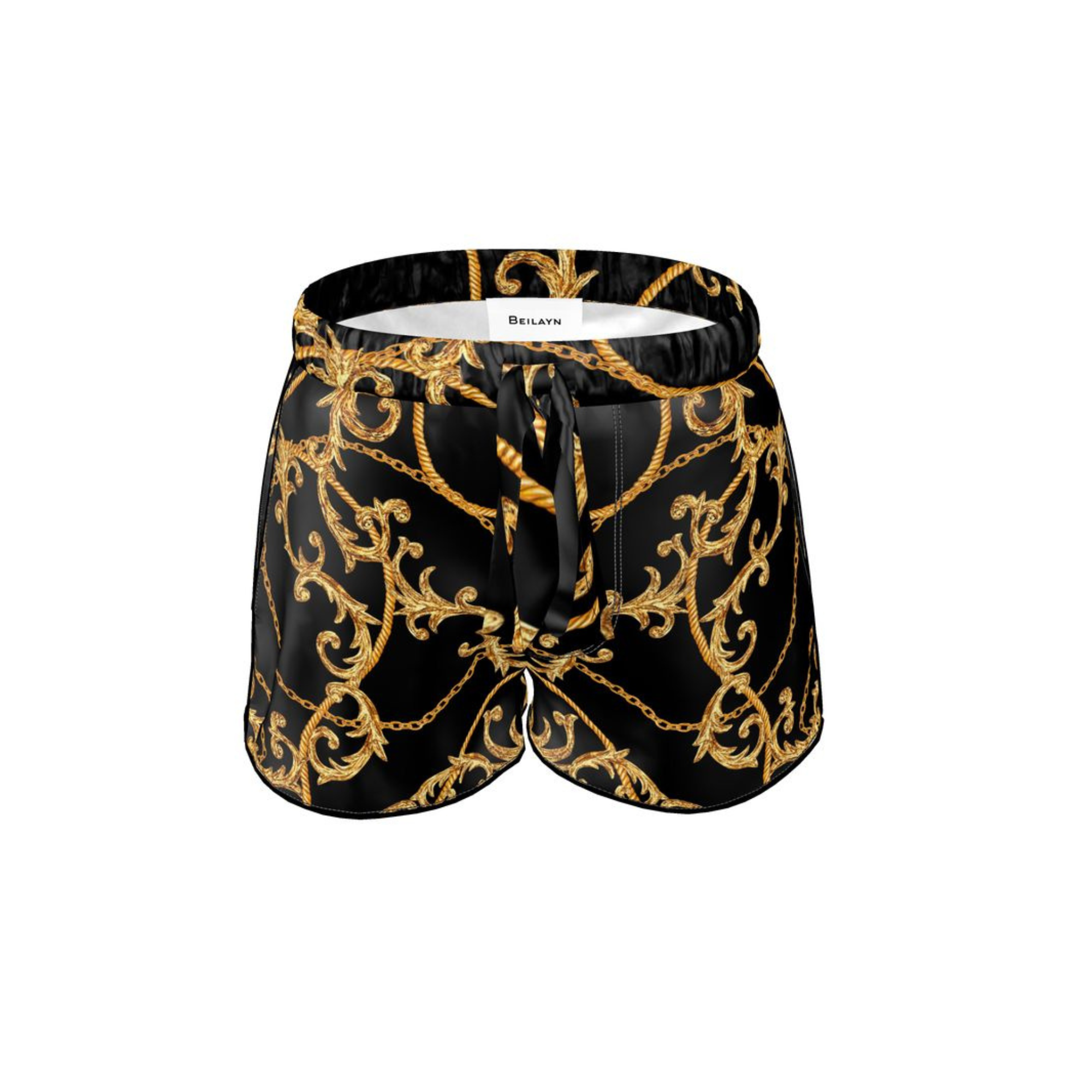 Seidenshorts mit BlackVintage-Druck