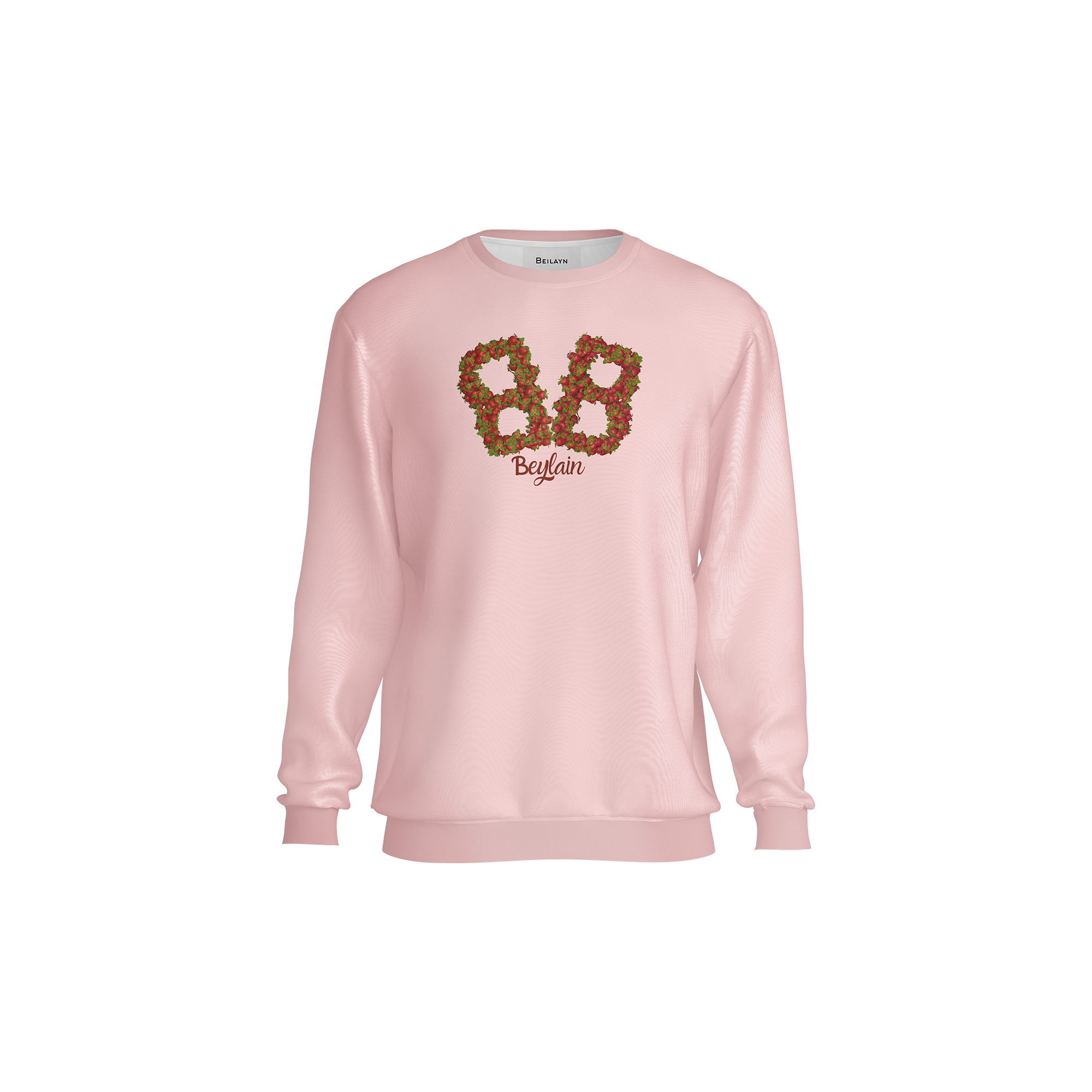 Cotton jersey sweatshirt with BeyBerry print