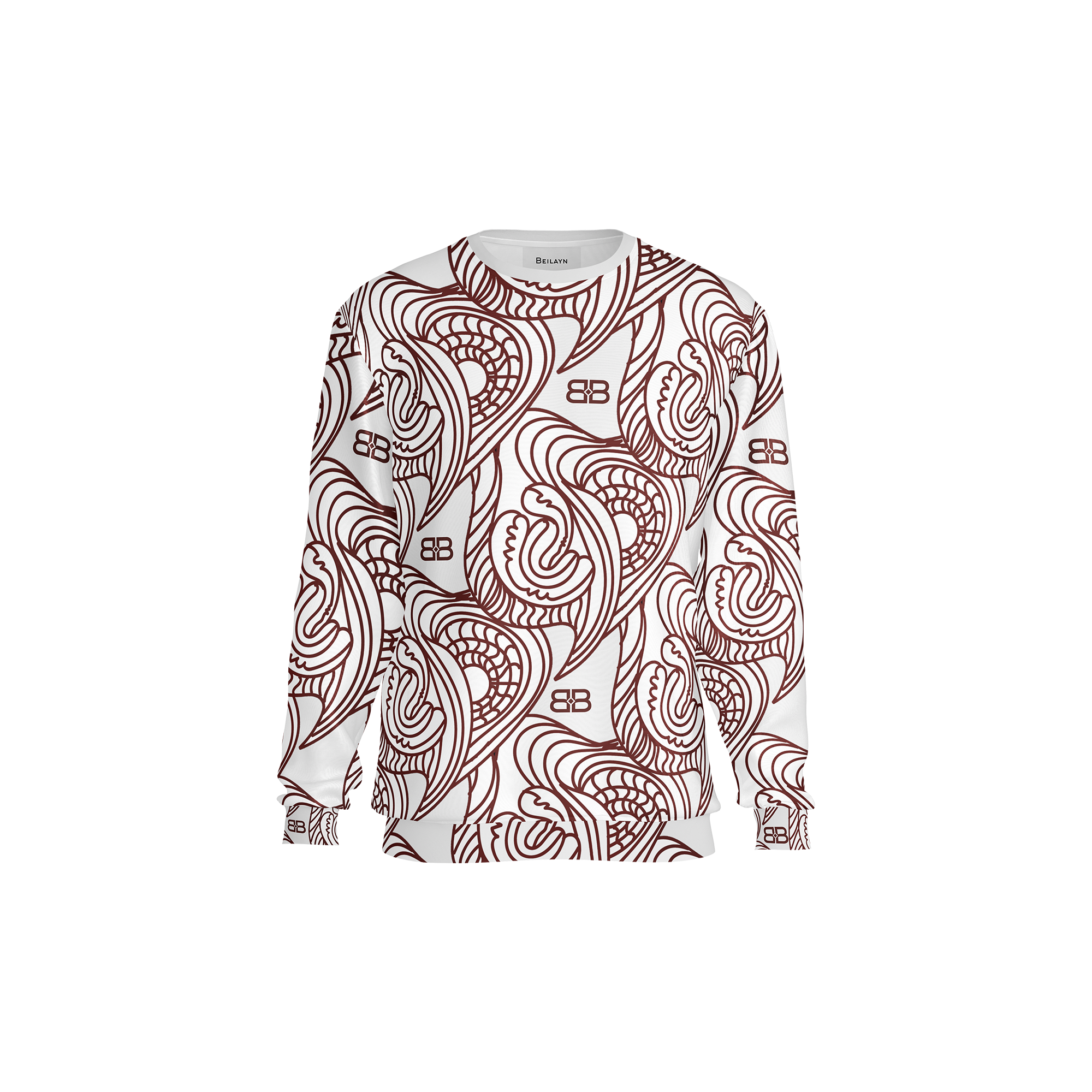 Technical jersey sweatshirt with BB Etnick print