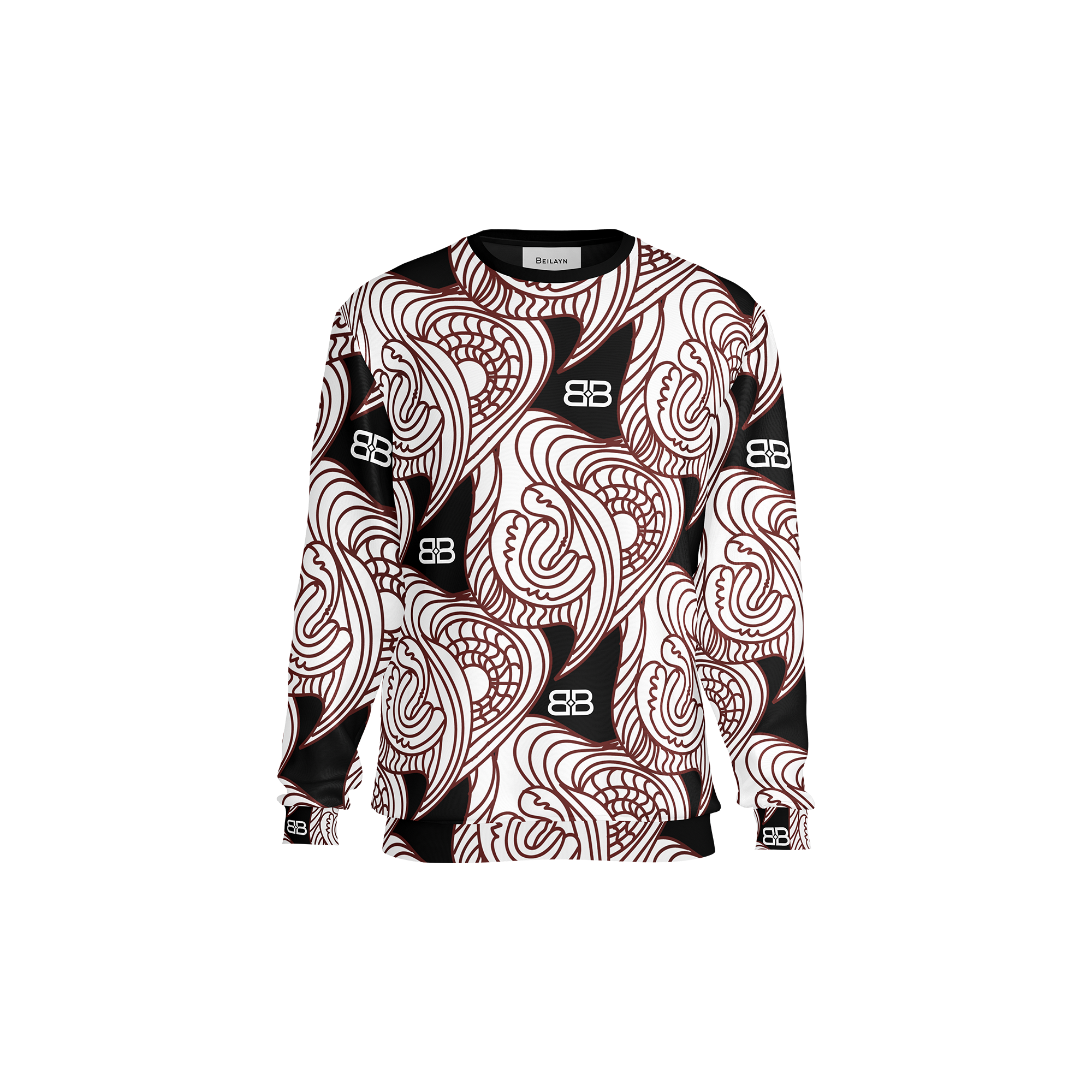 Technical jersey sweatshirt with BB Etnick print