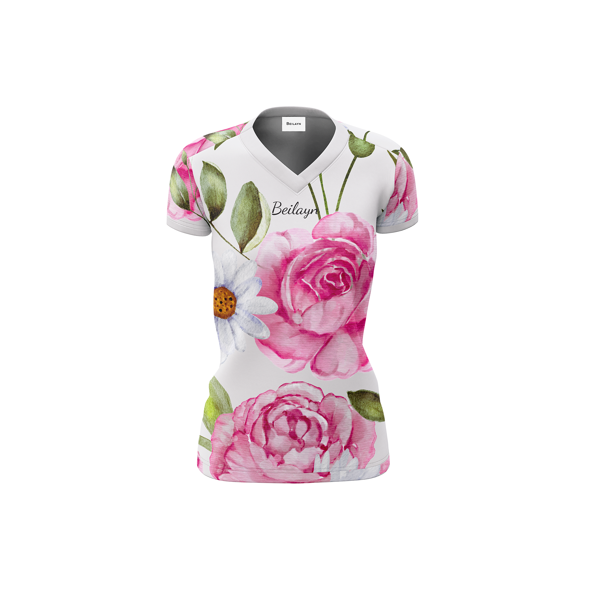 Camiseta de punto de algodón con estampado PinkRose