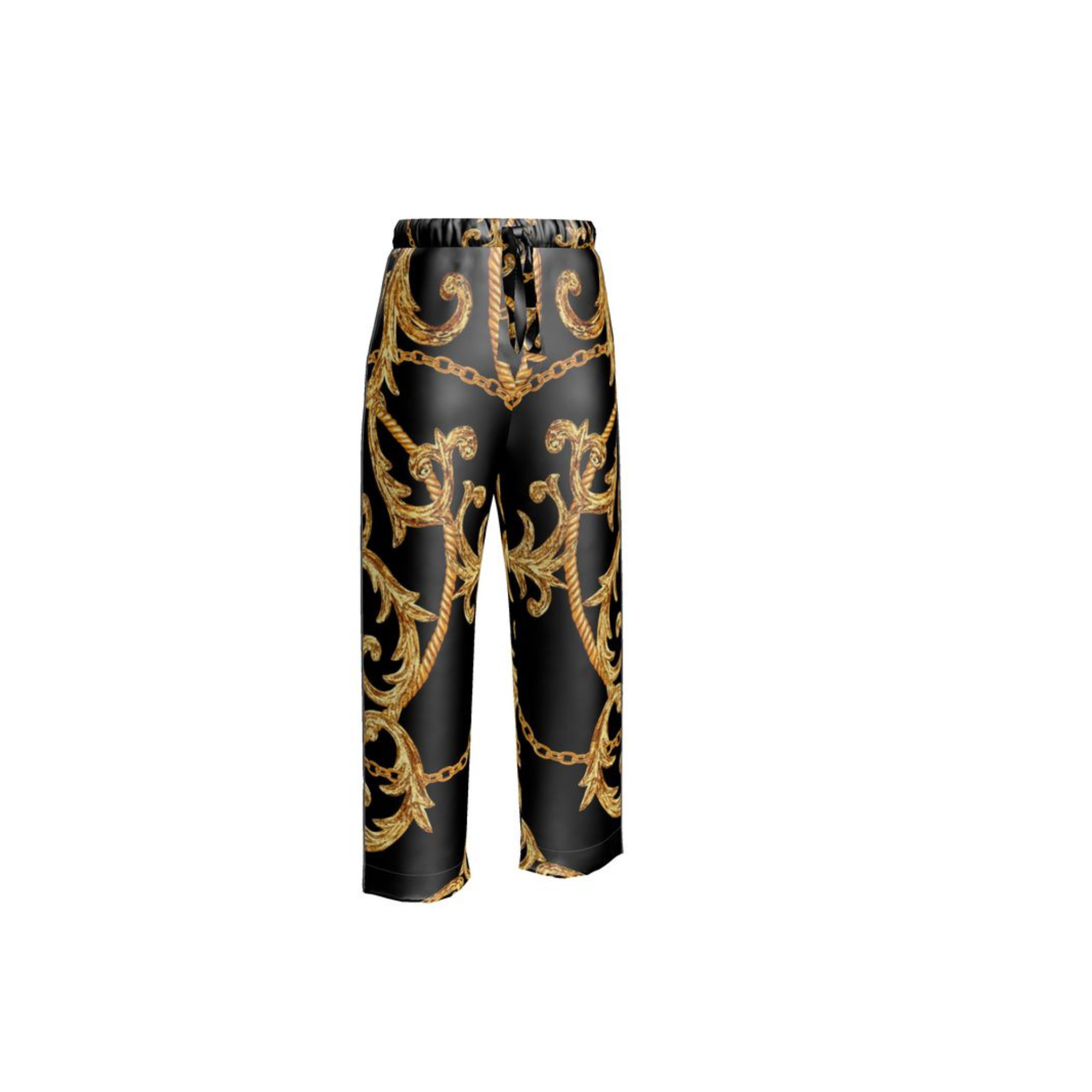 Silk trousers with BlackVintage print