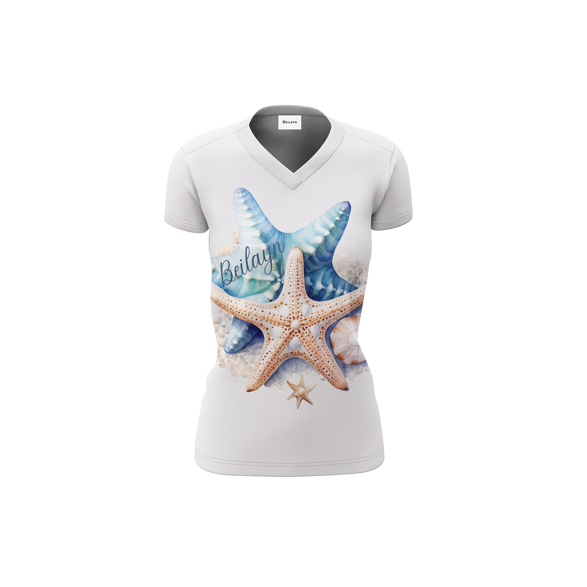 Cotton jersey T-Shirt with Starfish print